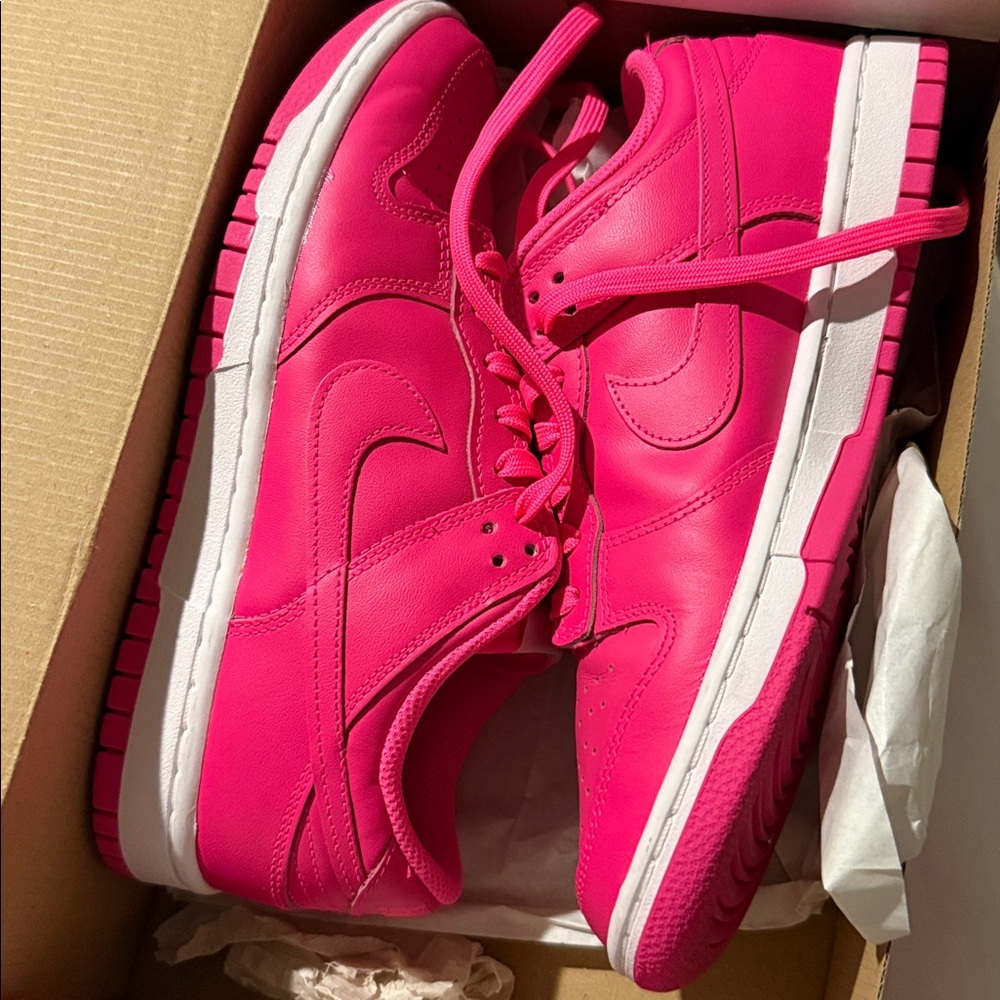 Nike Dunk Low in Hyper Pink and White